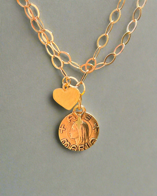 Ave Maria charm necklace