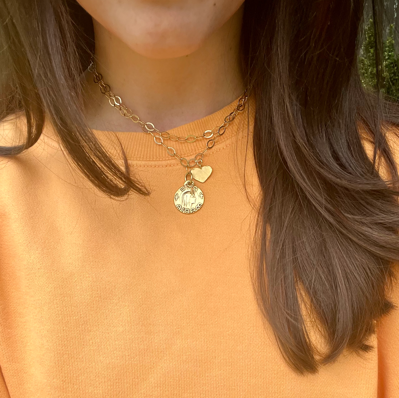 Ave Maria charm necklace